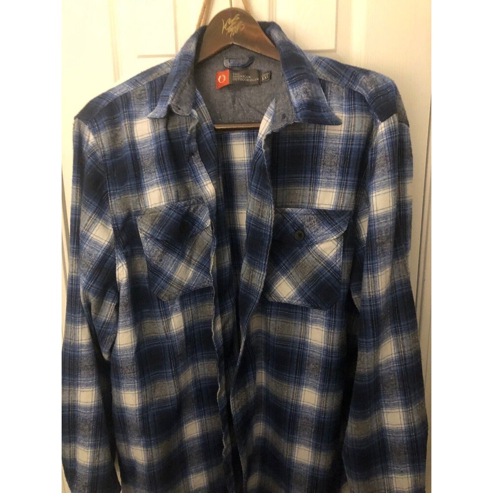 The‎ American Outdoorsman Men's Size XXL 2Xl  Blue Long Sleeve Flannel